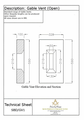 Concrete Gable Vents Open SBD/GV1